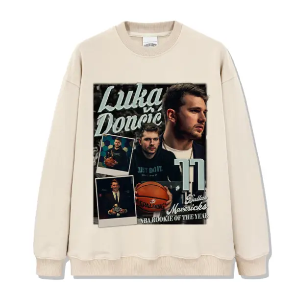 Luka Dončić Sweatshirt NBA 2024 – Grey Photo Panel