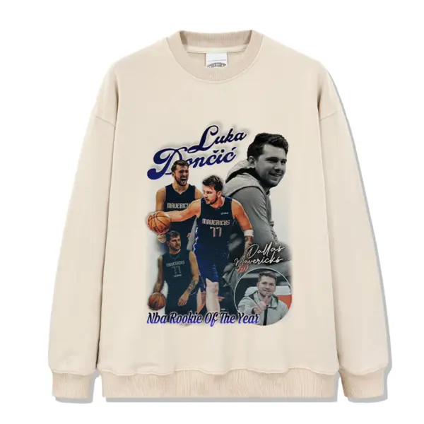 Luka Dončić Sweatshirt NBA 2024 – Blue Script Lettering