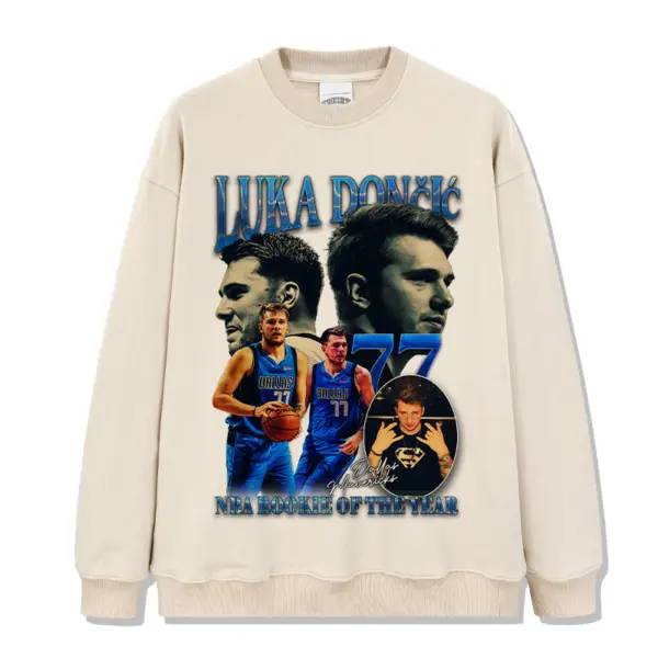 Luka Dončić Sweatshirt NBA 2024 – Blue Letters and 77