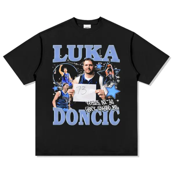 Luka Doncic Tee NBA – Light Blue Letters 73 Sign