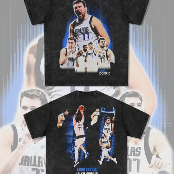 Luka Doncic Tee NBA 2024 – Blue Glow, Luka Magic Back