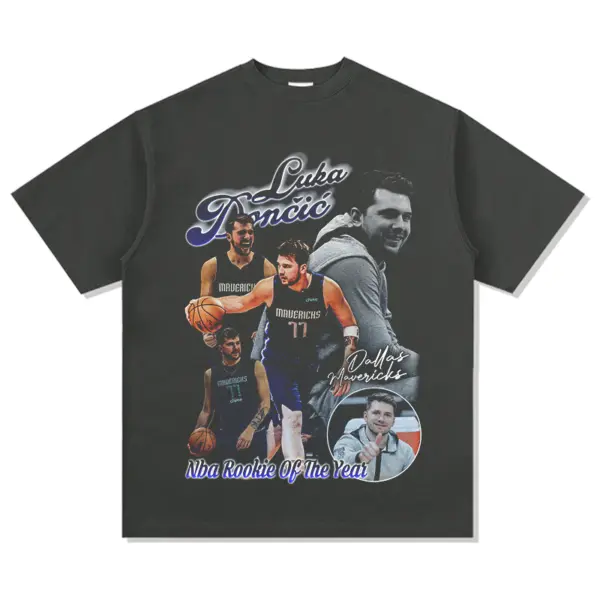 Luka Dončić Tee NBA 2024 – Blue Script Lettering