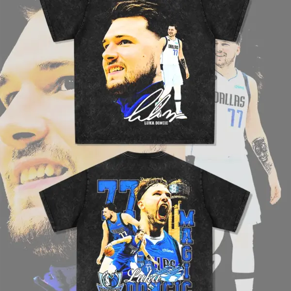 Luka Doncic Tee NBA 2024 – Signature Portrait Back Collage