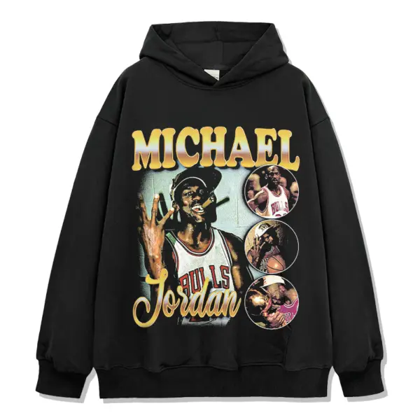 M Jordan Hoodie NBA – Gold Letters, Circle Photos
