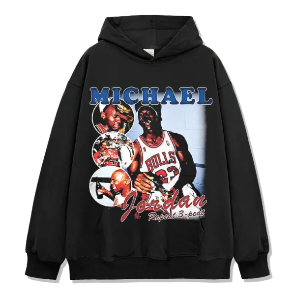 M Jordan Hoodie NBA – Blue Letters, Red Script