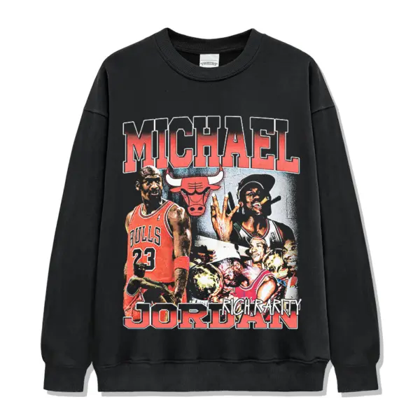 M Jordan Sweatshirt NBA – Red Fade Block Letters