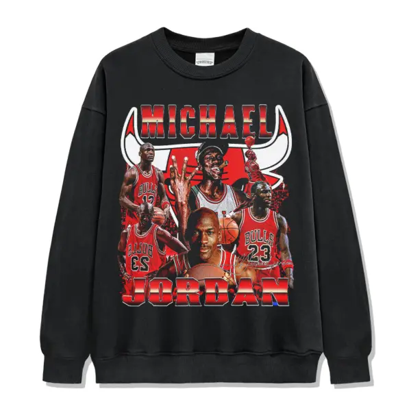 M Jordan Sweatshirt NBA – Bulls Logo Collage