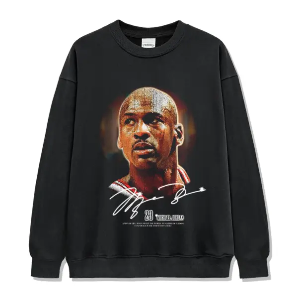 M Jordan Sweatshirt NBA – Portrait and Signature
