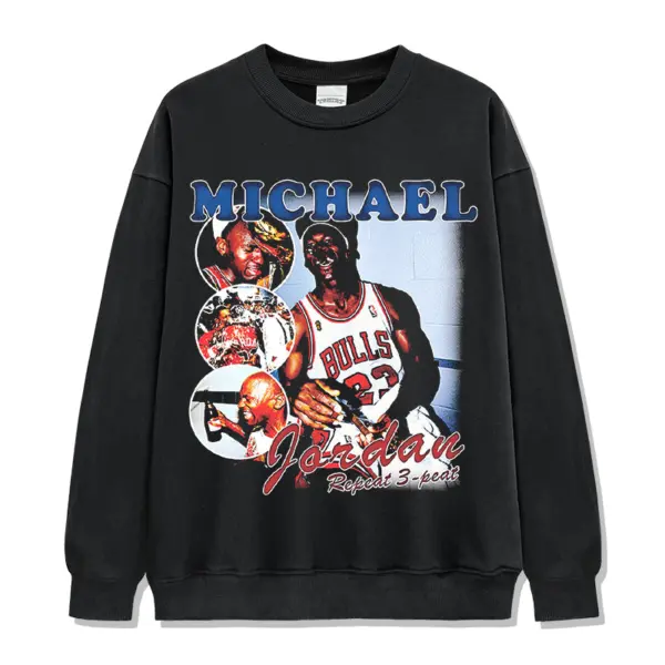 M Jordan Sweatshirt NBA – Blue Letters, Red Script