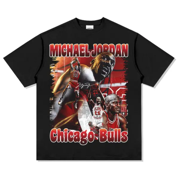 M Jordan Tee NBA – Red Chicago Bulls Script