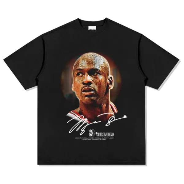 M Jordan Tee NBA – Sepia Portrait and Signature
