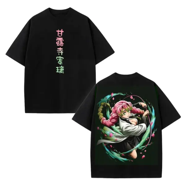 Mitsuri Kanroji Demon Slayer T-Shirt – Green Swirl Back Print