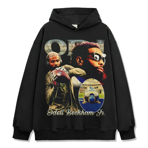 Odell Beckham Jr Hoodie – Stone OBJ Letters Sunglasses