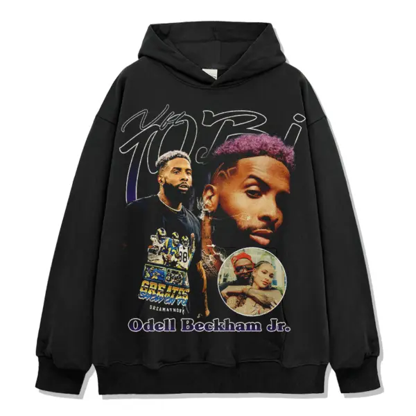 Odell Beckham Jr Hoodie – Purple Hair Portrait Collage