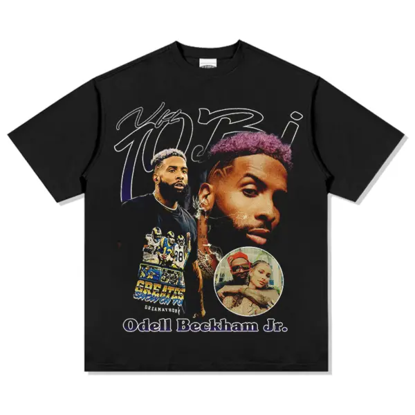 Odell Beckham Jr Tee – Purple Hair Portrait Collage