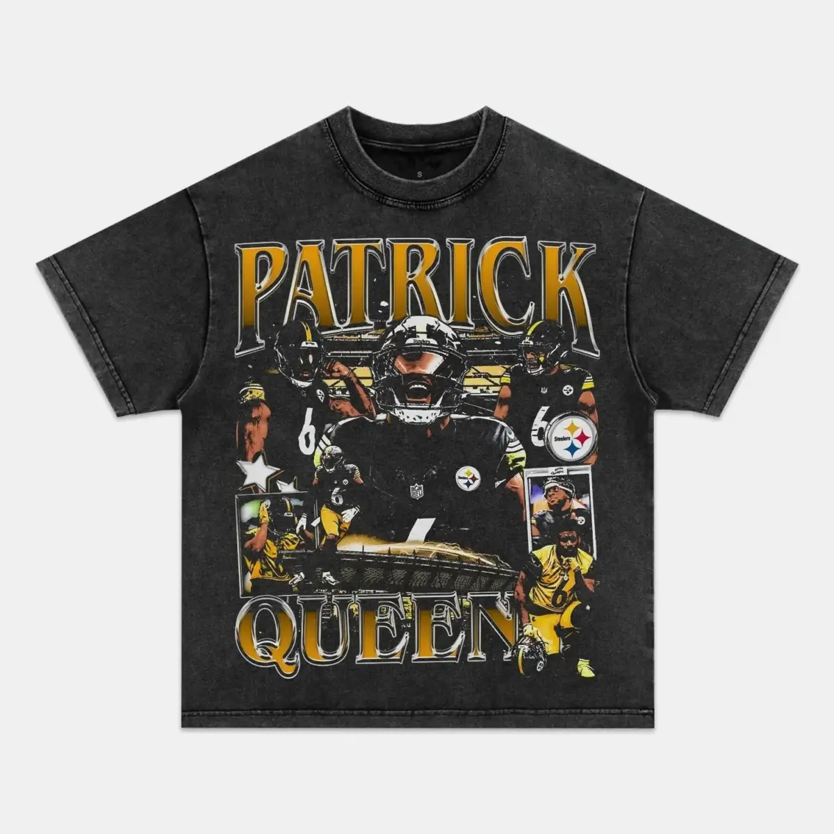 Patrick Queen Pittsburgh Football Vintage Graphic Tee — product image 4