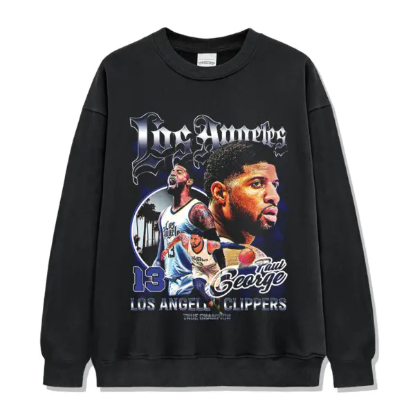 Paul George Sweatshirt NBA – Gothic Los Angeles Letters