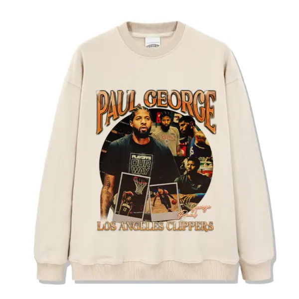 Paul George Sweatshirt NBA 2024 – Orange Circle Collage