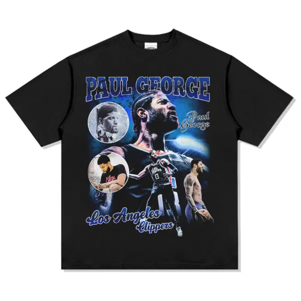 Paul George Tee NBA – Blue Letters, Clippers Script
