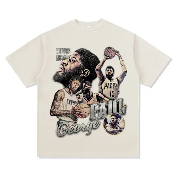 Paul George Tee NBA 2024 – Pacers and Clippers Collage