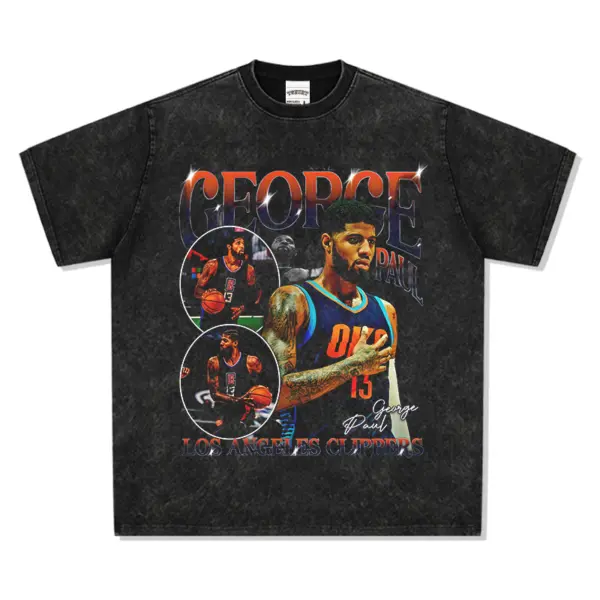 Paul George Tee NBA 2024 – Red Chrome Letters, OKC 13