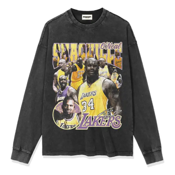 Shaquille ONeal Sweatshirt NBA 2024 – Long Sleeve Lakers Script