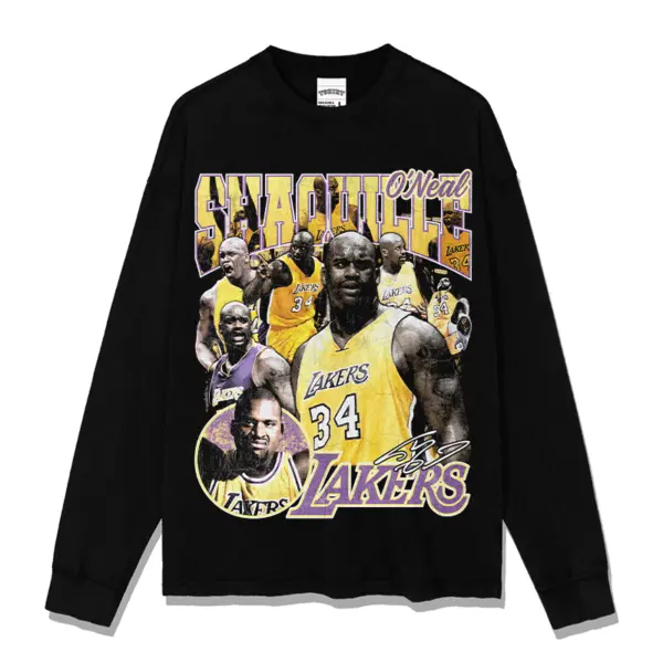 Shaquille ONeal Sweatshirt NBA 2024 – Purple Lakers Script