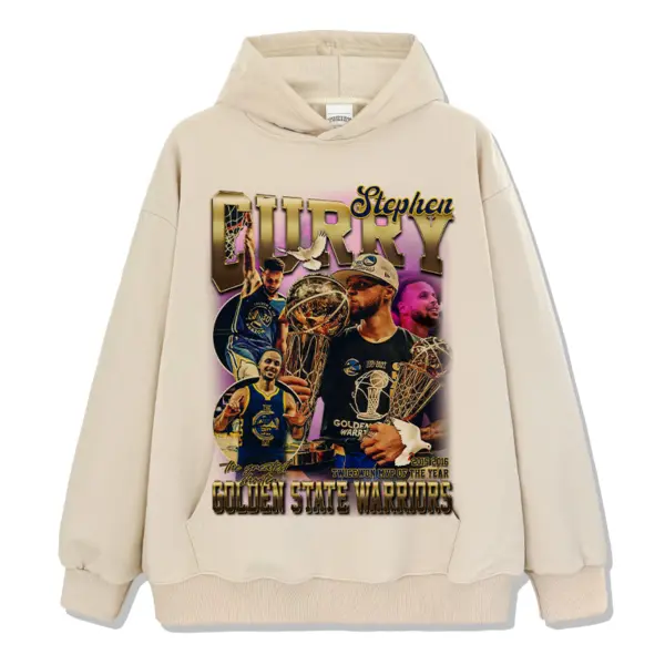 Stephen Curry Hoodie NBA 2024 – Gold Letters Purple Collage
