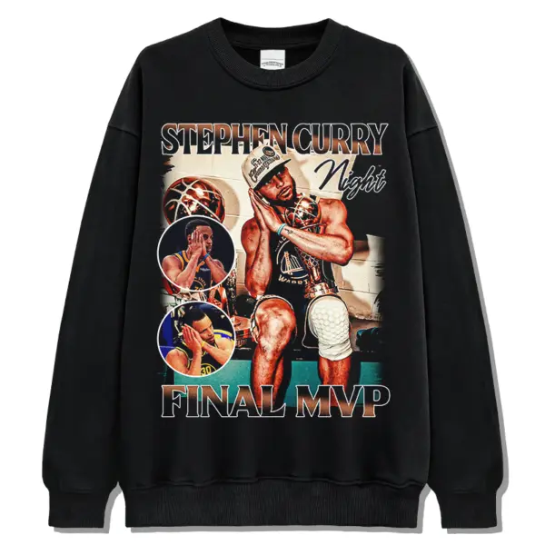 Stephen Curry Sweatshirt NBA – Night and Final MVP Print