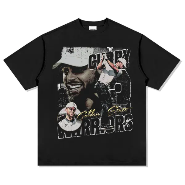 Stephen Curry Tee NBA – White Cap, Warriors Letters