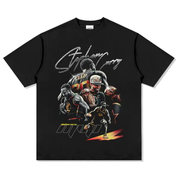 Stephen Curry Tee NBA – Silver Script, MVP Bolt