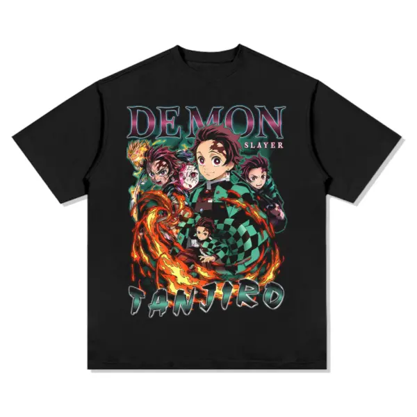 Tanjiro Kamado Demon Slayer Anime Tee – Chrome Title Letters