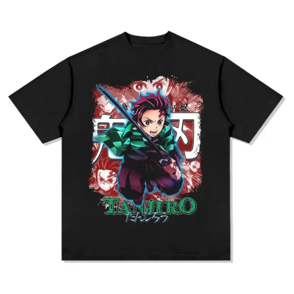 Tanjiro Kamado Demon Slayer Tee – White Kanji Backdrop