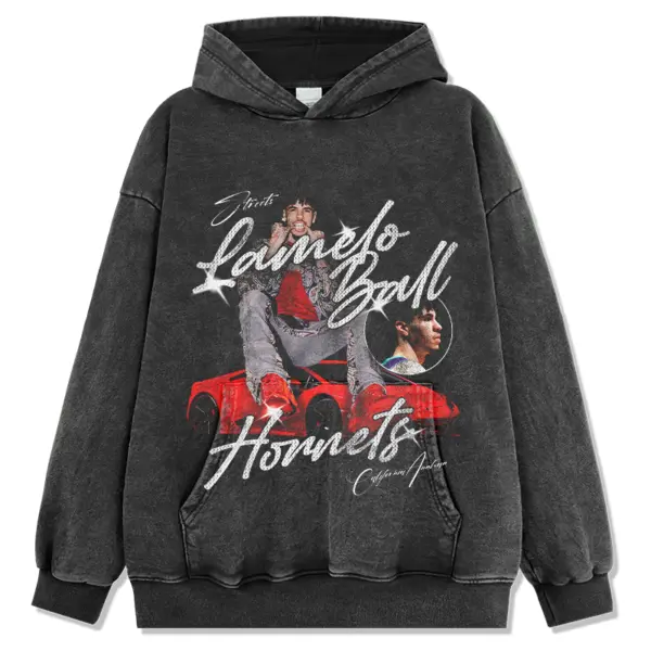 Three-Ball Red Lamborghini LaMelo Ball Hoodie NBA 2024