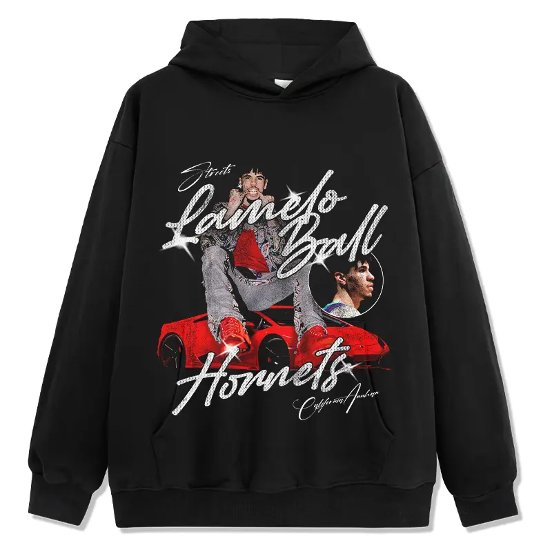 Three-ball Red Lamborghini LaMelo Ball HOODIE NBA 2024 - view 2
