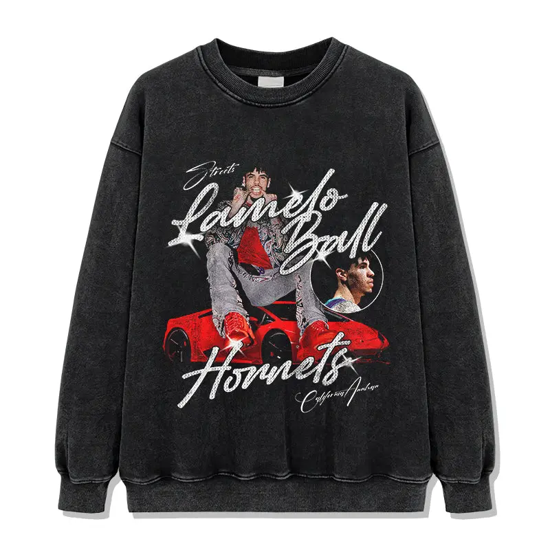Three-ball Red Lamborghini LaMelo Ball Sweatshirt NBA 2024 - view 2