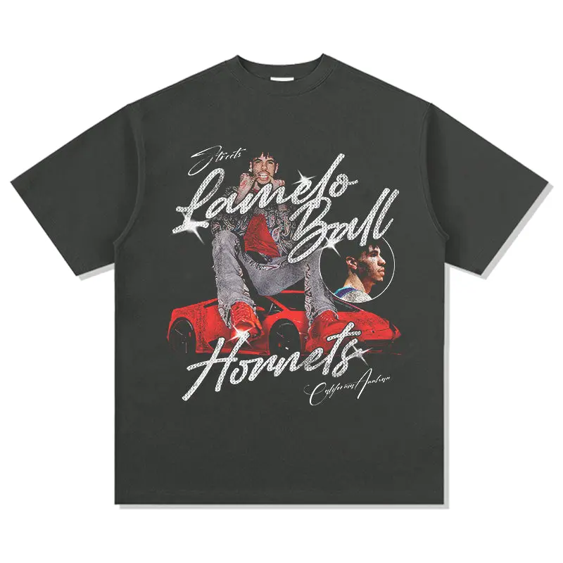 Three-ball Red Lamborghini LaMelo Ball TEE NBA 2024 - view 2