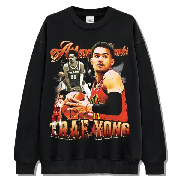 Trae Young Sweatshirt NBA – Orange Atlanta Hawks Script