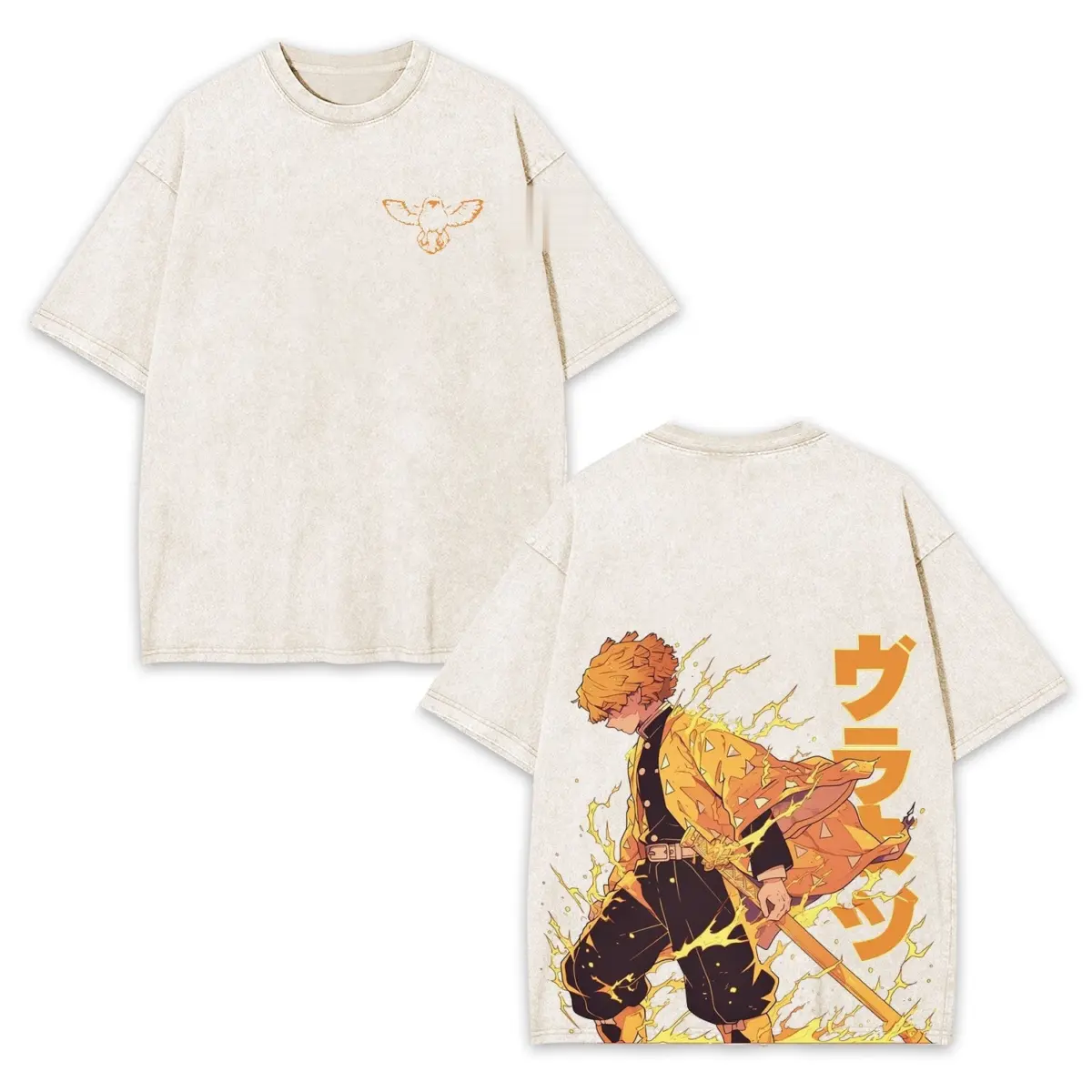 Zenitsu Agatsuma Demon Slayer Unisex Oversized Graphic Tee — product image 3