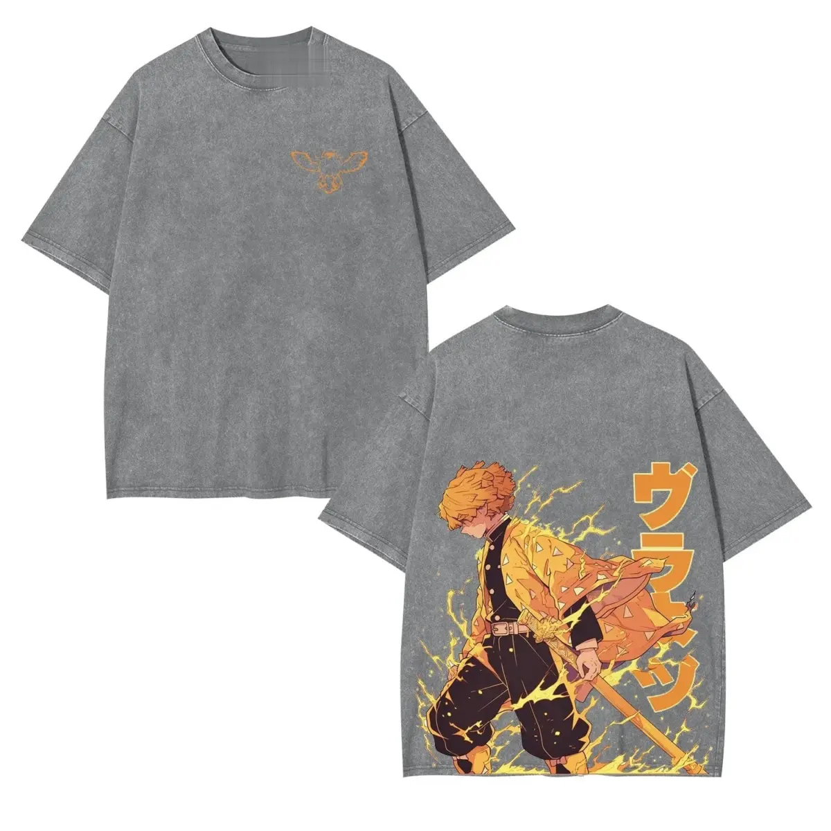 Zenitsu Agatsuma Demon Slayer Unisex Oversized Graphic Tee — product image 4