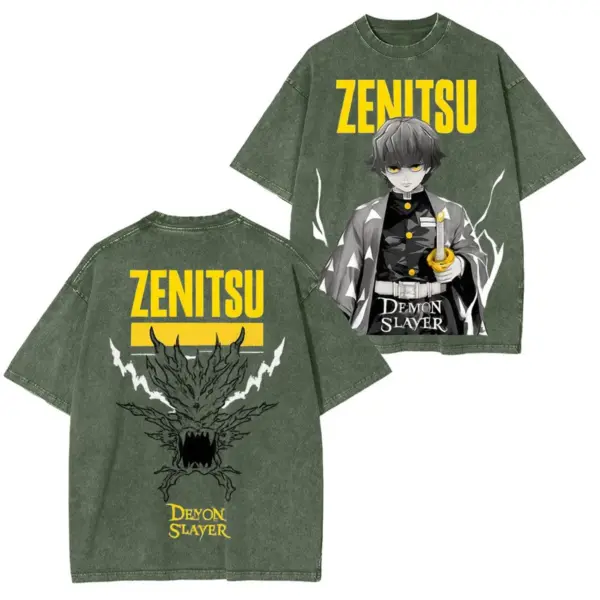 Zenitsu Agatsuma Demon Slayer T-Shirt – Yellow Zenitsu Text, Dragon