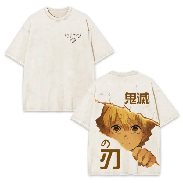 Zenitsu Agatsuma Demon Slayer T-Shirt – Kanji and Torn Paper Peek