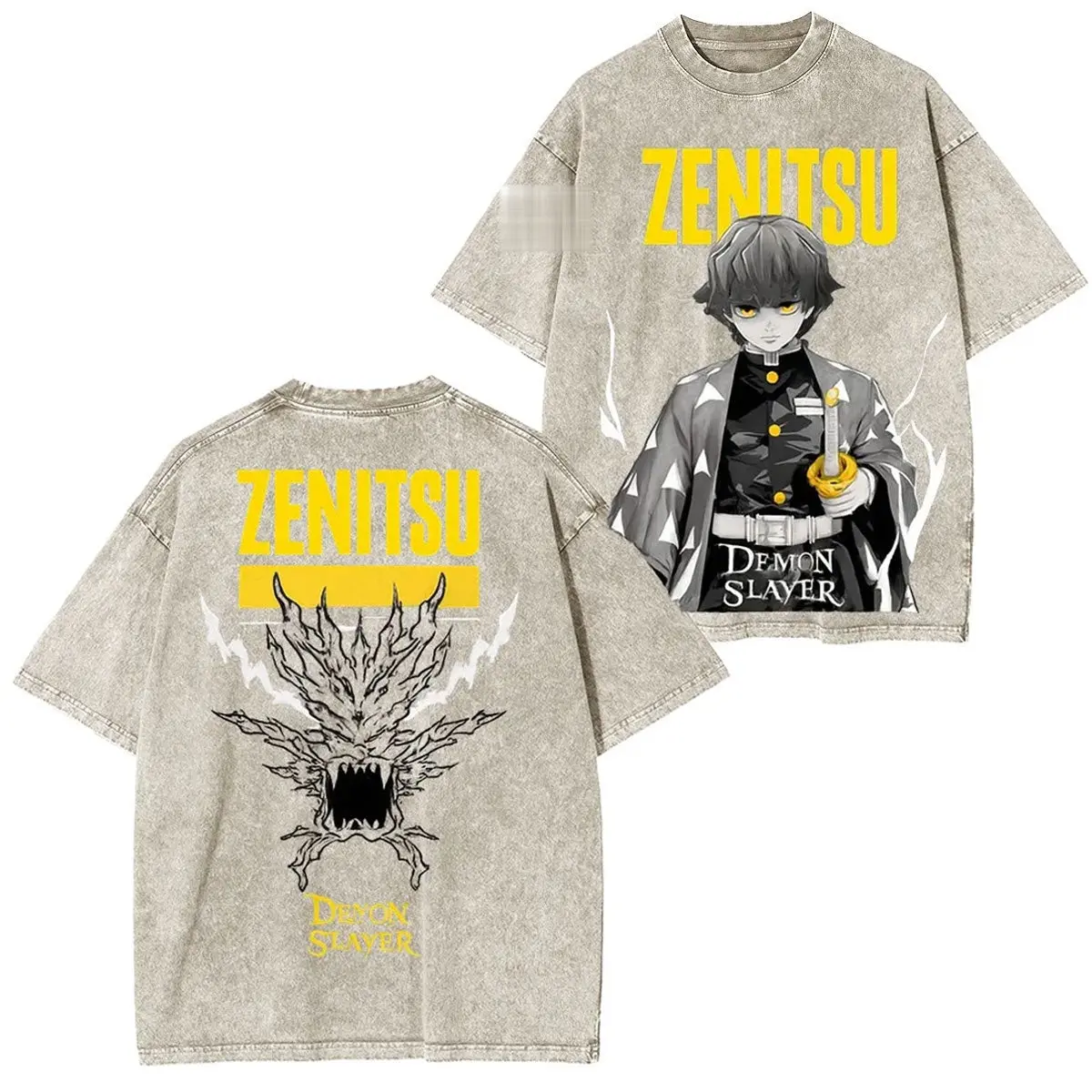 Zenitsu Agatsuma Demon Slayer Vintage Heavyweight Graphic T-Shirt — product image 2