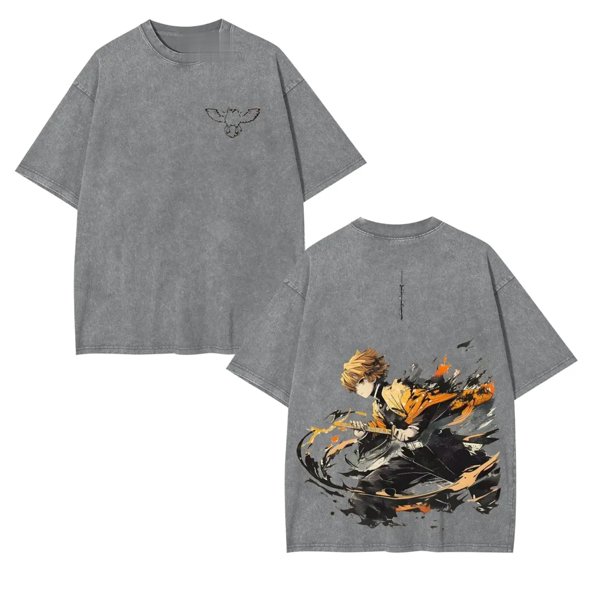 Zenitsu Agatsuma Demon Slayer Vintage Heavyweight Graphic T-Shirt — product image 2