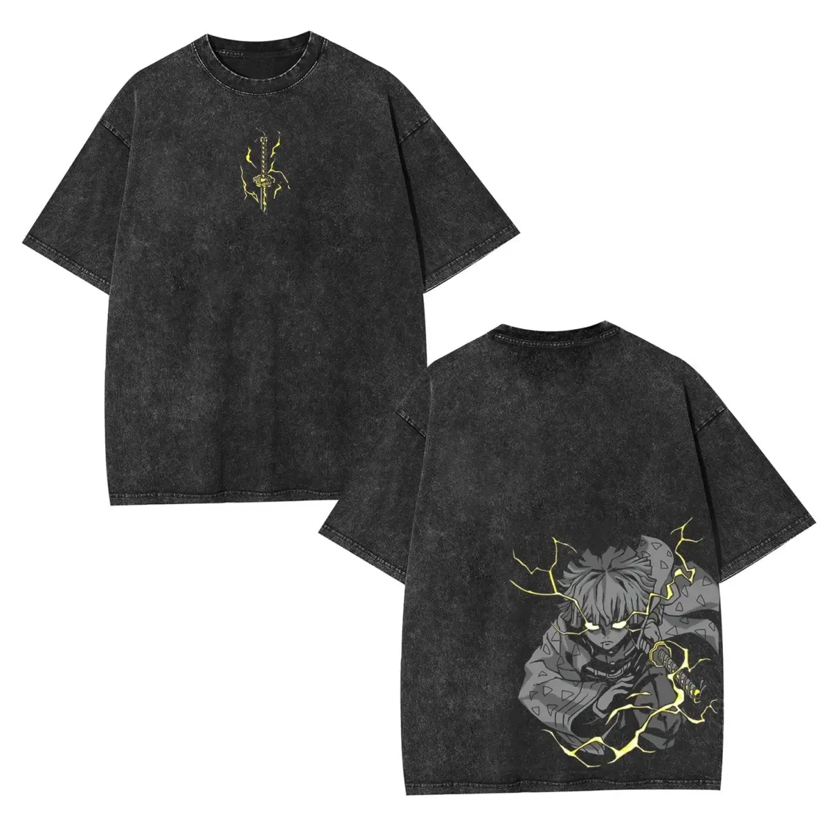 Zenitsu Demon Slayer Unisex Washed Graphic Tee — product image 2