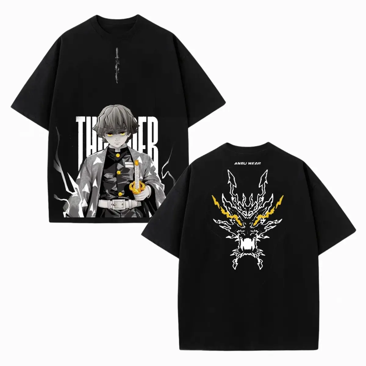 Zenitsu Demon Slayer Unisex Washed Graphic Tee — product image 5