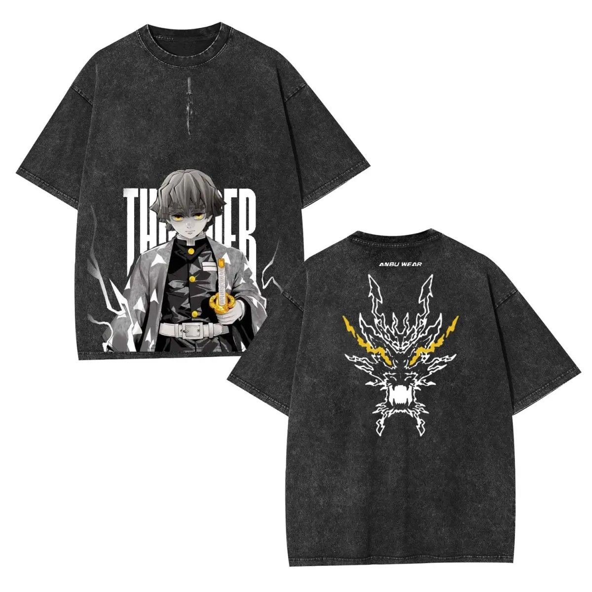 Zenitsu Demon Slayer Unisex Washed Graphic Tee — product image 6